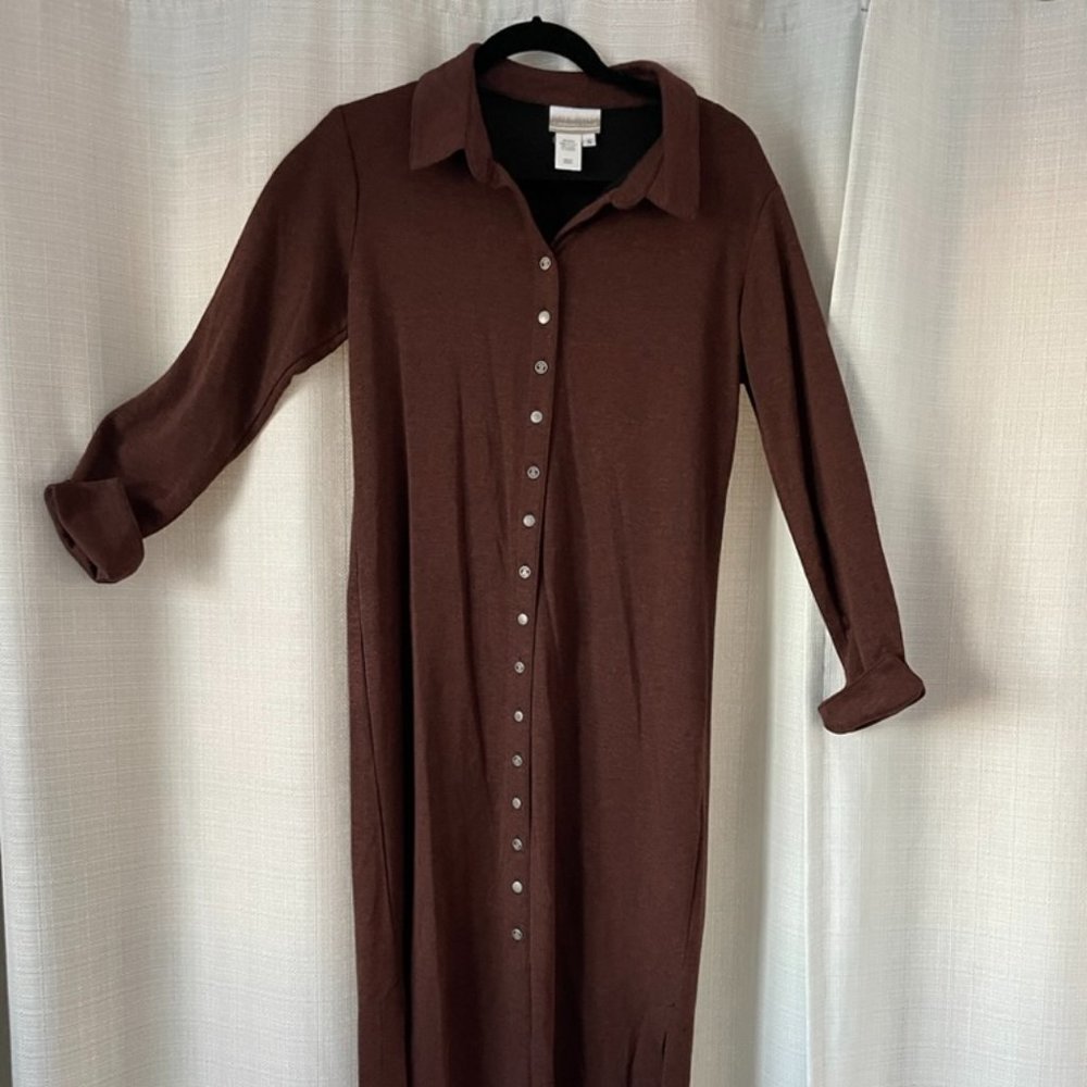 Coldwater Creek Burnt Sienna/Chocolate Brown Heathered Coatdress Style, S